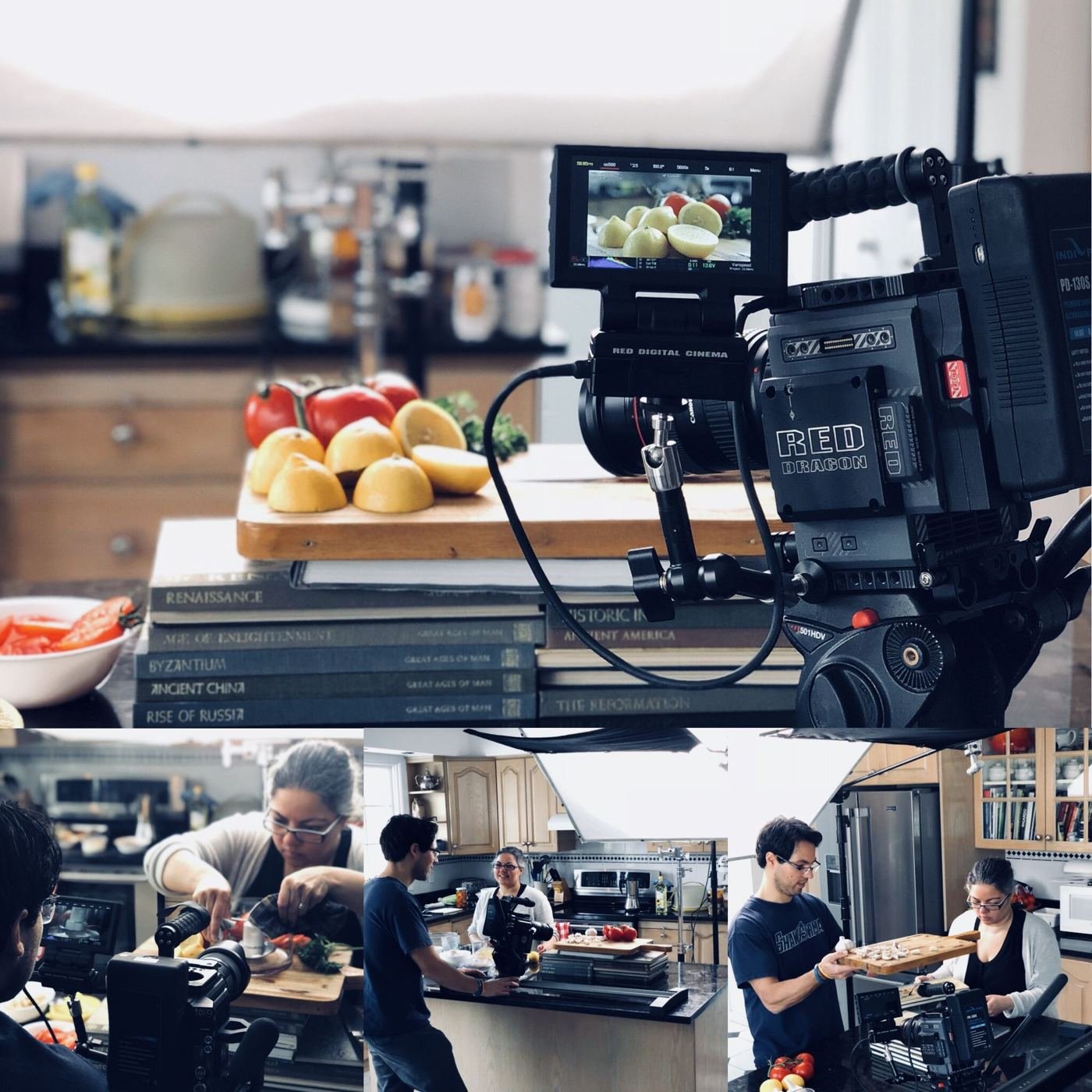Karim et Leila au travail ensemble sur un plateau de tournage
